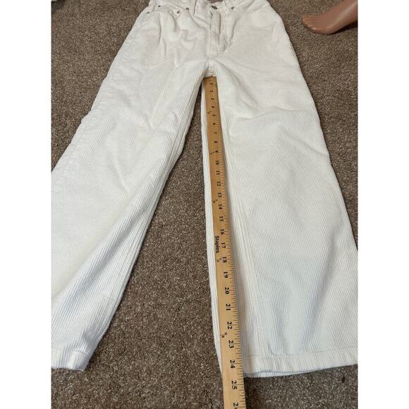 BDG pants corduroy jeans white wide leg high rise SZ 25" Small Flaw - Picture 5 of 7